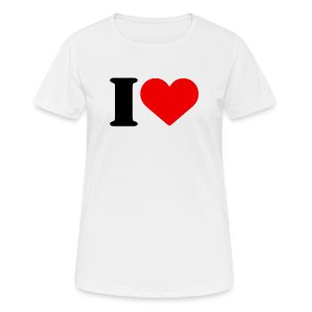I LOVE - Frauen T-Shirt atmungsaktiv - Weiß - Vorne - AI Model Female 172 dark (172cm)