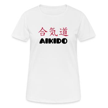 Aikido - T-shirt respirant Femme - blanc - Devant - AI Model Female 172 dark (172cm)