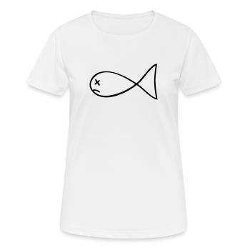 dead fish - Women's Breathable T-Shirt - white - Front - AI Model Female 172 dark (172cm)