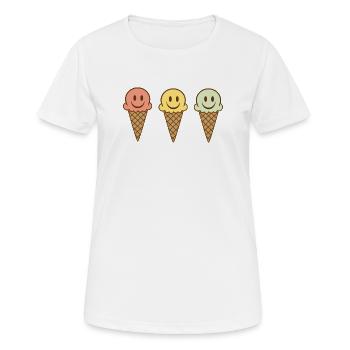 Eis - Frauen T-Shirt atmungsaktiv - Weiß - Vorne - AI Model Female 172 dark (172cm)
