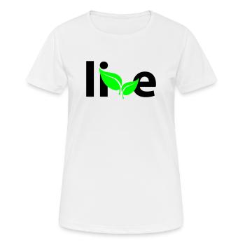 Live - Frauen T-Shirt atmungsaktiv - Weiß - Vorne - AI Model Female 172 dark (172cm)