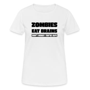 zombies eat brains - Women's Breathable T-Shirt - white - Front - AI Model Female 172 dark (172cm)