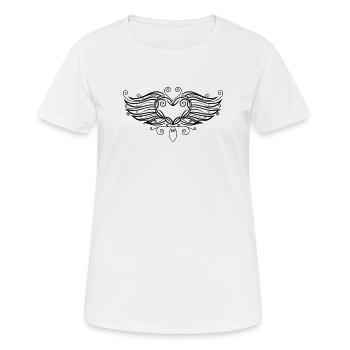 Filigree Tattoo Heart with wings. - Women's Breathable T-Shirt - white - Front - AI Model Female 172 dark (172cm)