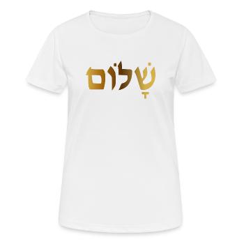 Shalom - Frauen T-Shirt atmungsaktiv - Weiß - Vorne - AI Model Female 172 dark (172cm)