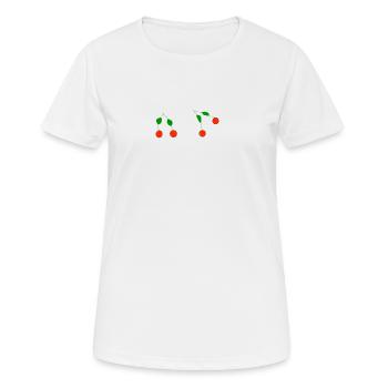 cerises - T-shirt respirant Femme - blanc - Devant - AI Model Female 172 dark (172cm)