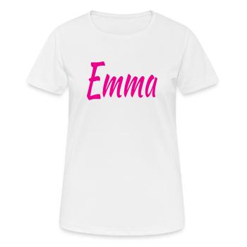 Emma - Frauen T-Shirt atmungsaktiv - Weiß - Vorne - AI Model Female 172 dark (172cm)