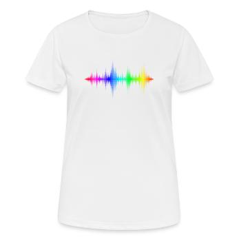 Ondes sonores arc-en-ciel - T-shirt respirant Femme - blanc - Devant - AI Model Female 172 dark (172cm)