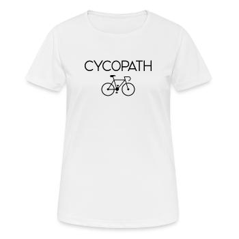 Geschenke für Radfahrer – Cycopath - Frauen T-Shirt atmungsaktiv - Weiß - Vorne - AI Model Female 172 dark (172cm)