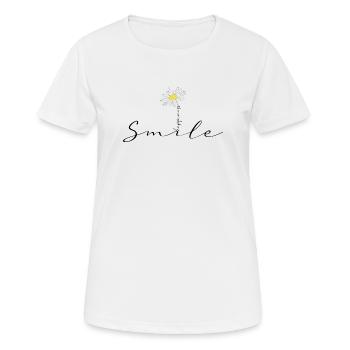 Smile happiness fleur Marguerite original - T-shirt respirant Femme - blanc - Devant - AI Model Female 172 dark (172cm)