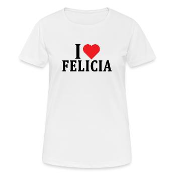 t-shirt I love Felicia t-shirt gift idea - Women's Breathable T-Shirt - white - Front - AI Model Female 172 dark (172cm)