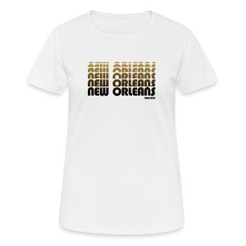 Goldenes Art Deco New Orleans Muster - Frauen T-Shirt atmungsaktiv - Weiß - Vorne - AI Model Female 172 dark (172cm)
