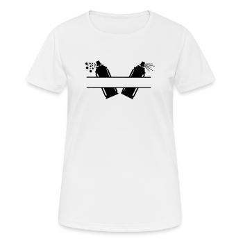 Deux bombes aérosols - T-shirt respirant Femme - blanc - Devant - AI Model Female 172 dark (172cm)