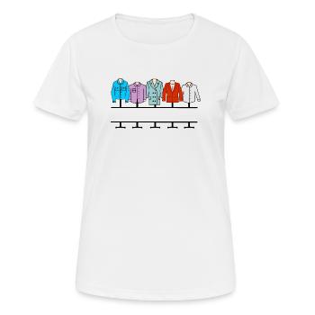 Bekleidungsgeschäft Herren Standard-Schaufensterpuppe - Frauen T-Shirt atmungsaktiv - Weiß - Vorne - AI Model Female 172 dark (172cm)