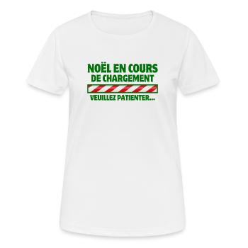 Noël, joyeux Noël, joyeuses fêtes - T-shirt respirant Femme - blanc - Devant - AI Model Female 172 dark (172cm)