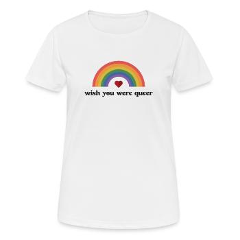 LGBTQ Pride Month - Wish You Were Queer - Women's Breathable T-Shirt - white - Front - AI Model Female 172 dark (172cm)