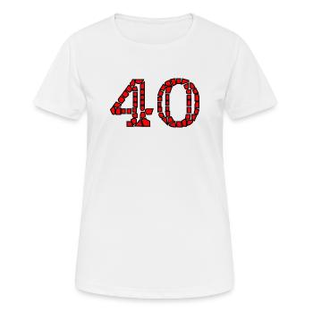40. 40 ANS. 40e ANNIVERSAIRE. ANNIVERSAIRE 40 ANS. - T-shirt respirant Femme - blanc - Devant - AI Model Female 172 dark (172cm)