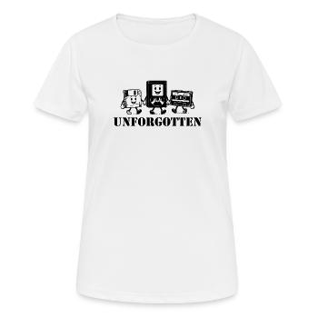 Cassette de disquette VHS oubliée - T-shirt respirant Femme - blanc - Devant - AI Model Female 172 dark (172cm)