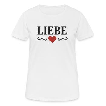 Lettres d'amour avec un cœur rouge - T-shirt respirant Femme - blanc - Devant - AI Model Female 172 dark (172cm)