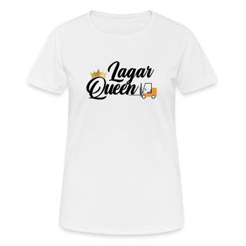 Reine d’entrepôt / Conducteur de chariot élévateur, Magasinier, Transitaire - T-shirt respirant Femme - blanc - Devant - AI Model Female 172 dark (172cm)