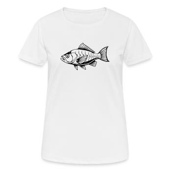 Fish Angler T-shirt Cadeau Angler - T-shirt respirant Femme - blanc - Devant - AI Model Female 172 dark (172cm)