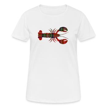 Schottischer Tartan-Hummer - Frauen T-Shirt atmungsaktiv - Weiß - Vorne - AI Model Female 172 dark (172cm)