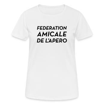Fédération Amicale de l'Apéro - Women's Breathable T-Shirt - white - Front - AI Model Female 172 dark (172cm)