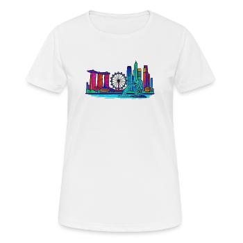Skyline de Singapour - T-shirt respirant Femme - blanc - Devant - AI Model Female 172 dark (172cm)