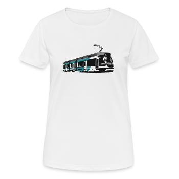 Stadtbahn der Region Helsinki - Frauen T-Shirt atmungsaktiv - Weiß - Vorne - AI Model Female 172 dark (172cm)