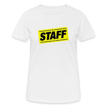 Staff Member - Women's Breathable T-Shirt - white - Front - AI Model Female 172 dark (172cm)