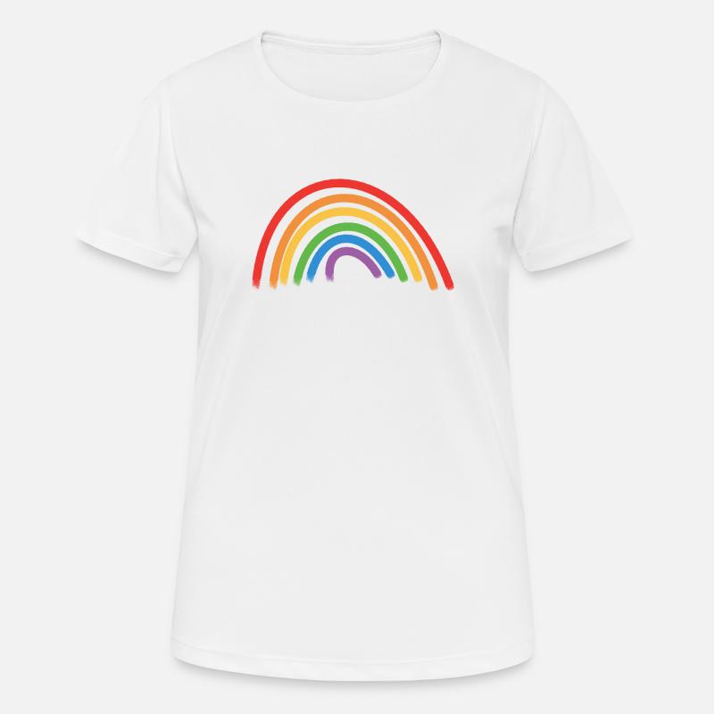 Regenbogen Geschenkidee - Frauen T-Shirt atmungsaktiv - Weiß
