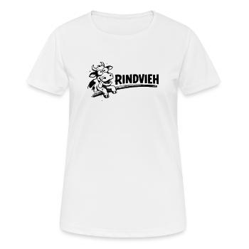 Rindvieh - Frauen T-Shirt atmungsaktiv - Weiß - Vorne - AI Model Female 172 dark (172cm)
