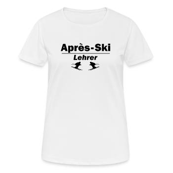 Après-ski instructor - Women's Breathable T-Shirt - white - Front - AI Model Female 172 dark (172cm)