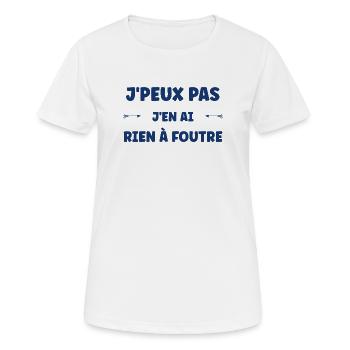 rien à foutre - T-shirt respirant Femme - blanc - Devant - AI Model Female 172 dark (172cm)