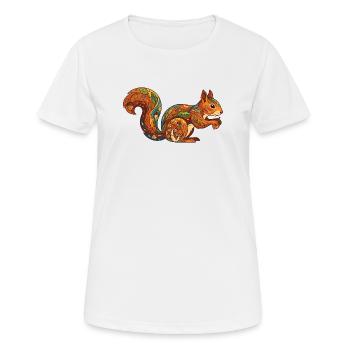 Motif automnal de l’écureuil Vie forestière Nature - T-shirt respirant Femme - blanc - Devant - AI Model Female 172 dark (172cm)