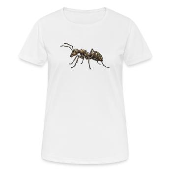 Motif graphique réaliste isolé de Ant Brown - T-shirt respirant Femme - blanc - Devant - AI Model Female 172 dark (172cm)
