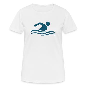 Nageurs nageurs - T-shirt respirant Femme - blanc - Devant - AI Model Female 172 dark (172cm)