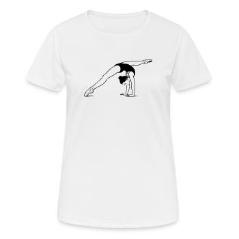 Gymnastik - Frauen T-Shirt atmungsaktiv - Weiß - Vorne - AI Model Female 172 dark (172cm)