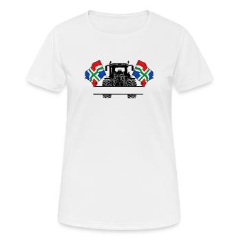 Groningen_Tractor_Custom_Edition - Frauen T-Shirt atmungsaktiv - Weiß - Vorne - AI Model Female 172 dark (172cm)