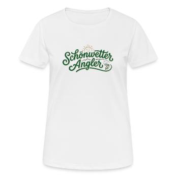 Schönwetter Angler - Frauen T-Shirt atmungsaktiv - Weiß - Vorne - AI Model Female 172 dark (172cm)
