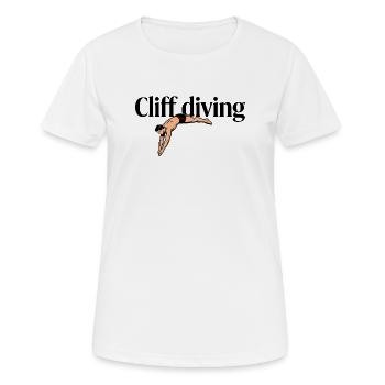 Plongeon depuis des falaises - T-shirt respirant Femme - blanc - Devant - AI Model Female 172 dark (172cm)