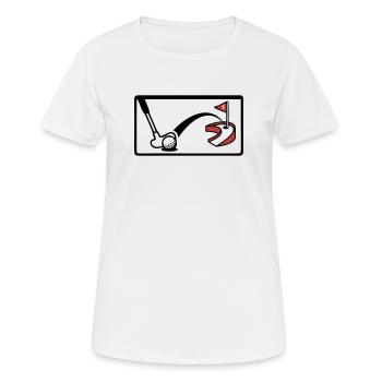 Minigolf Retro Cartoon Golfball JGA Team - Women's Breathable T-Shirt - white - Front - AI Model Female 172 dark (172cm)
