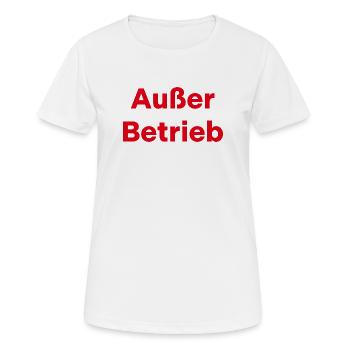 Außer Betrieb - Frauen T-Shirt atmungsaktiv - Weiß - Vorne - AI Model Female 172 dark (172cm)