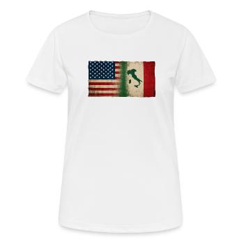 Italiens Fier Identité Amitié États-Unis Italie - T-shirt respirant Femme - blanc - Devant - AI Model Female 172 dark (172cm)