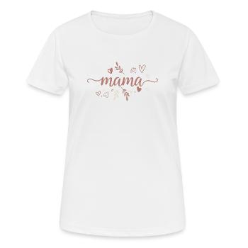 Lettrage de maman avec des cœurs - T-shirt respirant Femme - blanc - Devant - AI Model Female 172 dark (172cm)