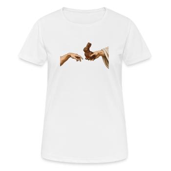 Pâques Le Lapin en chocolat de la Création Pâques drôle - T-shirt respirant Femme - blanc - Devant - AI Model Female 172 dark (172cm)