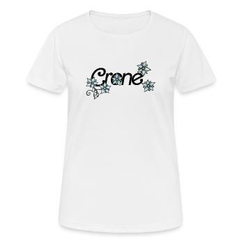 Kranich-Blumenranke - Frauen T-Shirt atmungsaktiv - Weiß - Vorne - AI Model Female 172 dark (172cm)