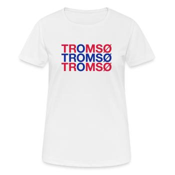 TROMSO Norway Norwegen Norge Norwegische Flagge - Frauen T-Shirt atmungsaktiv - Weiß - Vorne - AI Model Female 172 dark (172cm)