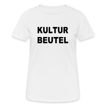 KULTUR BEUTEL - Frauen T-Shirt atmungsaktiv - Weiß - Vorne - AI Model Female 172 dark (172cm)
