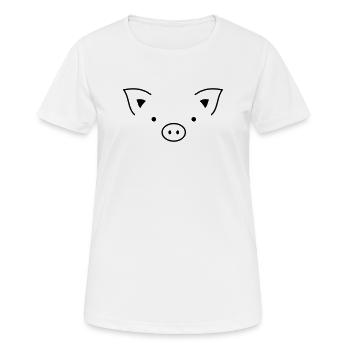Pig sow piglets - Women's Breathable T-Shirt - white - Front - AI Model Female 172 dark (172cm)