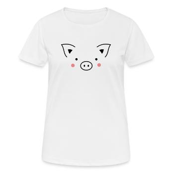 Pig sow piggy - Women's Breathable T-Shirt - white - Front - AI Model Female 172 dark (172cm)